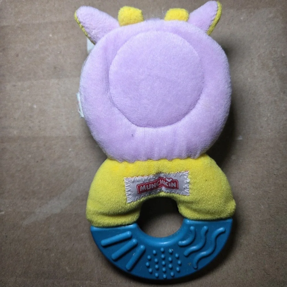 Vintage 2001 Munchkin Peek A Boo Musical Teether Plush Cow Toy Mirror Baby Lovey